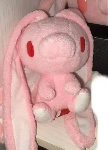 범용 토끼 한입 키링 봉제 인형 핑크