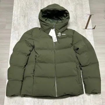 유니클로 심리스 다운 후드티 올리브