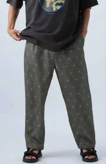 BAYFLOW 패턴 와이드 팬츠 L