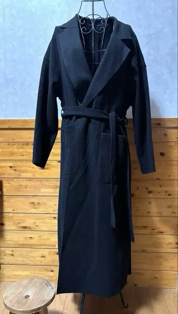 alcali 알칼리 가운 코트 버튼 없음 벨트 포함