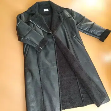 jouetie 가죽풍 롱 코트 블랙 여성용