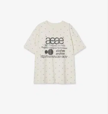 aeae WEB LOGO DOT T-SHIRTS [CREAM]