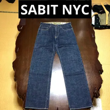 SABIT NYC 녹 배기진 셀비지 신치 벨트 인디고