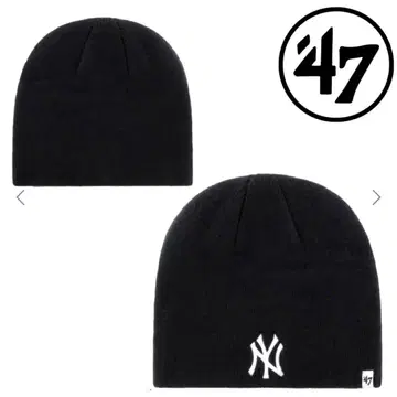 47BRAND 비니 니트 모자 니트 캡 MLB 로고 자수 블랙