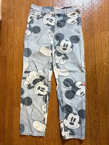 미키마우스 프린트 데님 팬츠
