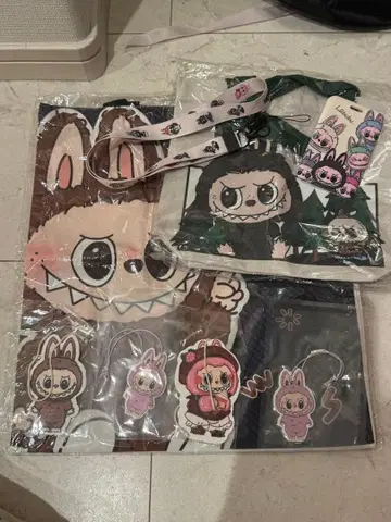 러브부 패턴 토트백 패스 케이스 세트