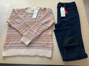 울 혼방 스웨터와 속기모 팬츠 (L)