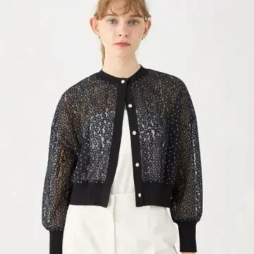 Ballsey 튤 자수 가디건 투모로우랜드 레이스