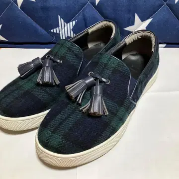 [ Fin ] 슬립온 태슬 포함 그린 x 네이비 사이즈 L