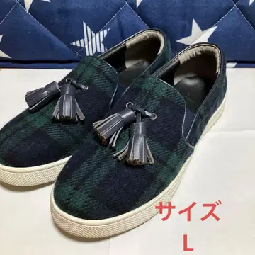[ Fin ] 슬립온 태슬 포함 그린 x 네이비 사이즈 L