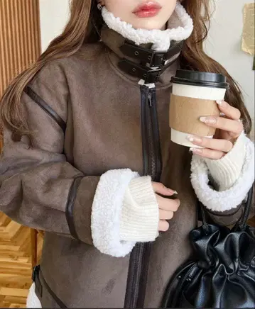 스웨이드 x 보아 페이크 무스탕 B-3 자켓 블루종 무스탕 자켓