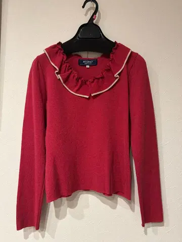 엠즈 그레이시 프릴 장식 로즈 핑크 니트