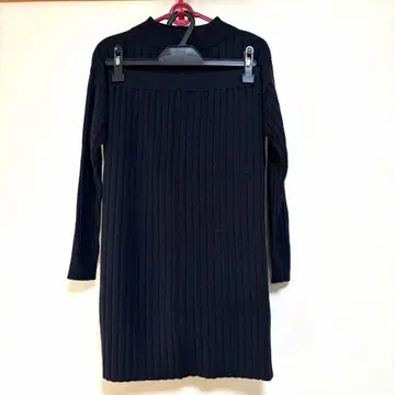 23구S [세탁 가능] 리브 편직 긴팔 니트 & 스커트 32사이즈 네이비