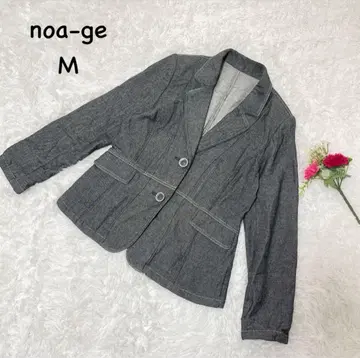 노아제 [ M ] 데님풍 테일러드 자켓 코튼 싱글 버튼 포함