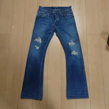 백래쉬 이삼 카타야마 데님 팬츠 데미지 가공 부츠컷 데님