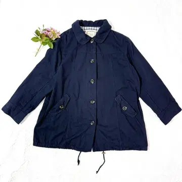 마카 3L 사이즈 미들 기장 코트 면 100% 코튼 가을 의상