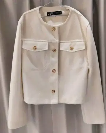 ZARA 노카라 자켓 골드 버튼