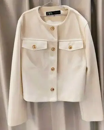 ZARA 노카라 자켓 골드 버튼