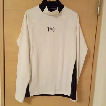 TMG 하이넥 긴팔 셔츠 화이트/블랙