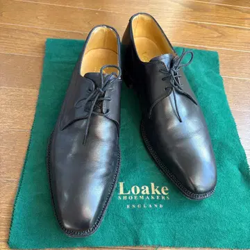 로크 Loake 블랙 가죽 플레인 토 슈즈 7 천연 가죽