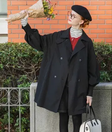 [ BONLECILL ] 숏 트렌치코트 블랙 프리 사이즈