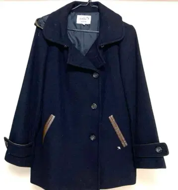 아놀드 파머 후드 부착 네이비 울 코트