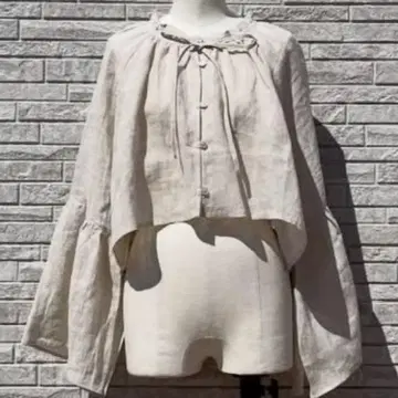 사만사 모스모스 타치카와 한정판 슬릿 벨 슬리브 블라우스 (아이보리)