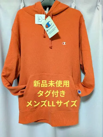 Champion 오렌지 후드티 XL