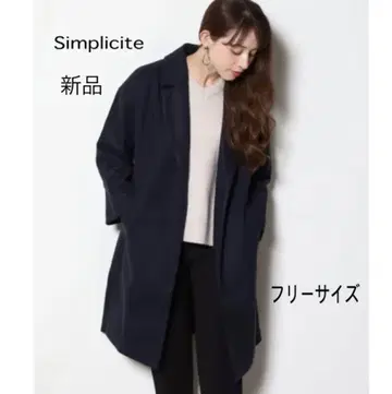 새상품 Simplicite 심플리시떼 체스터 코트 네이비 베이스 재고