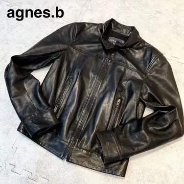 [ 새상품급 ] agnes.b 아네스베 싱글 램 가죽 라이더 자켓