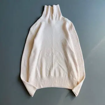 BEIGE 캐시미어 터틀 니트 스웨터 리브 풀오버 하이넥