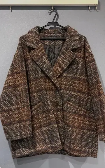 오버 사이즈 체크 코트