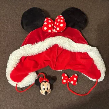 미니 마우스 귀도리 모자 빨간색