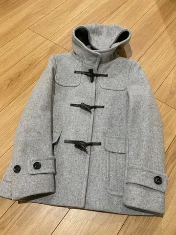 그린라벨 그레이 더플 코트 후드 부착