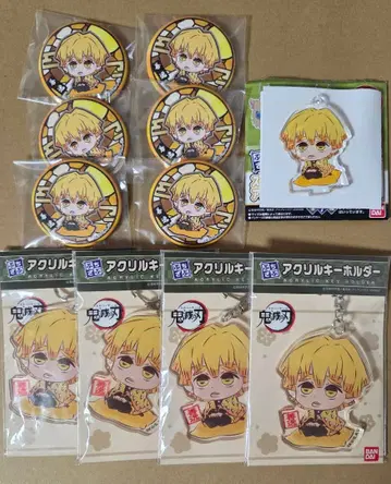 귀멸의 칼날 푸치자부 아가츠마 젠이츠 캔뱃지 아크릴 스탠드 아크릴 키링