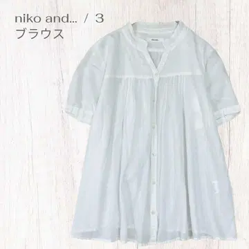 니코앤드 시어 셔츠 M 성숙/러블리 걸리시 페미닌 퍼프 소매 고품질