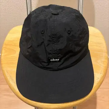obey 블랙 캡 선 디자인 자수