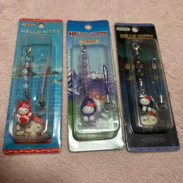 헬로키티 스트랩 3개 세트 미에 한정판