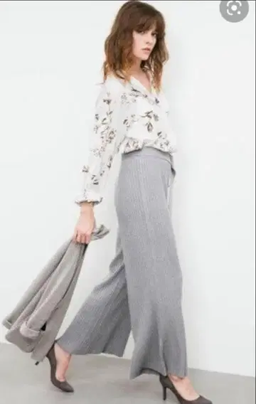 FRAYI.D 와이드 리브 니트 팬츠 S 사이즈