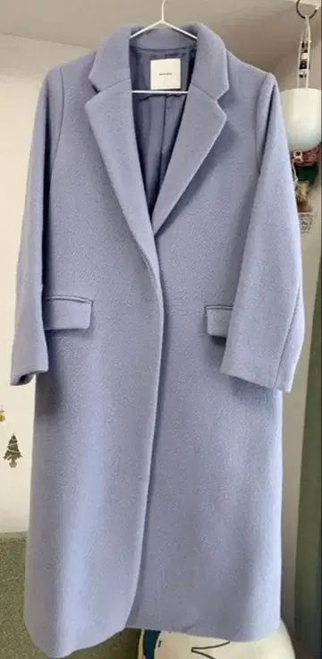 Spick & Span W 더블 모사 체스터 코트 34 블루 스카이블루