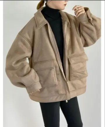 리디 무스탕 보아 빅 포켓 미들 기장 스텐카라 코트