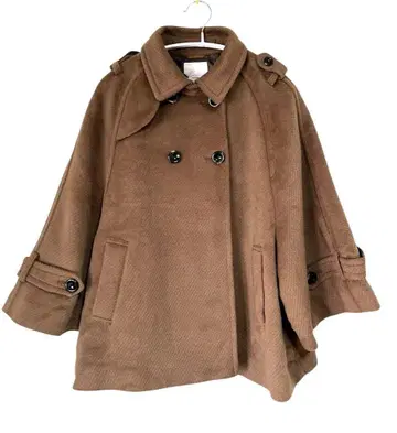 카멜 코트 아우터 퍼 포함 숏 기장 M 사이즈