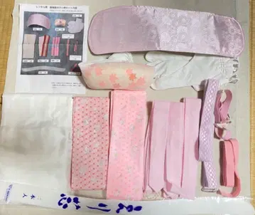 후리소데용 기모노 액세서리 풀세트 핑크 계열