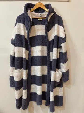 젤라또피케 후드 부착 로브 롱 가디건 보더