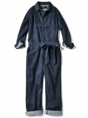 펠리시모 haco! NUSY 데님 점프수트 인디고 블루 프릴