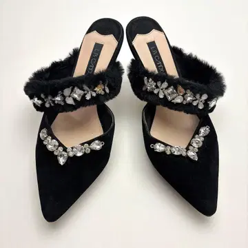 릴리 브라운 비쥬 펌프스 퍼 반짝이 벨로아 블랙