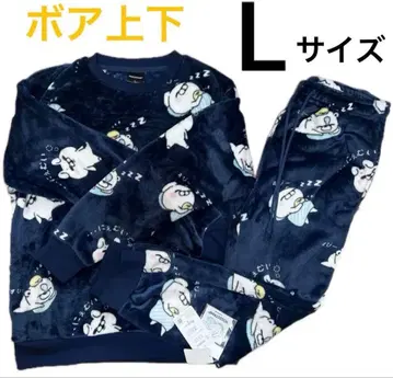 L 사이즈 새상품 요시 스탬프 보아 상하의 네이비 돈키