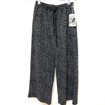 레오파드 무늬 와이드 팬츠