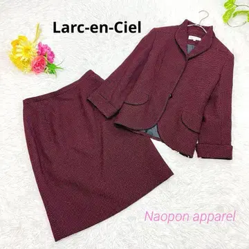 새상품급 린넨 아사쿠사 Larc-en-Ciel 수트 셋업 도트 무늬 L