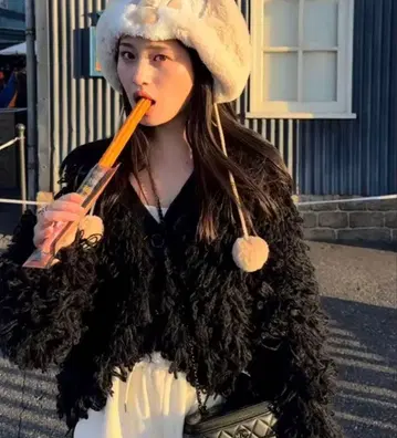 MYNE 나구모 후우카 ROOP CARDIGAN BLACK